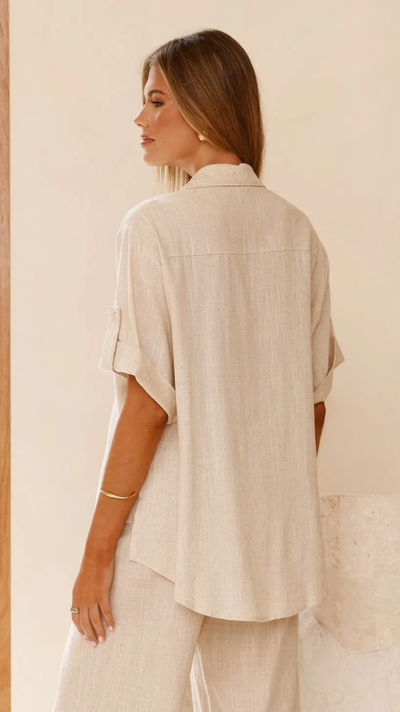 Vallerie Button Up Shirt - Natural