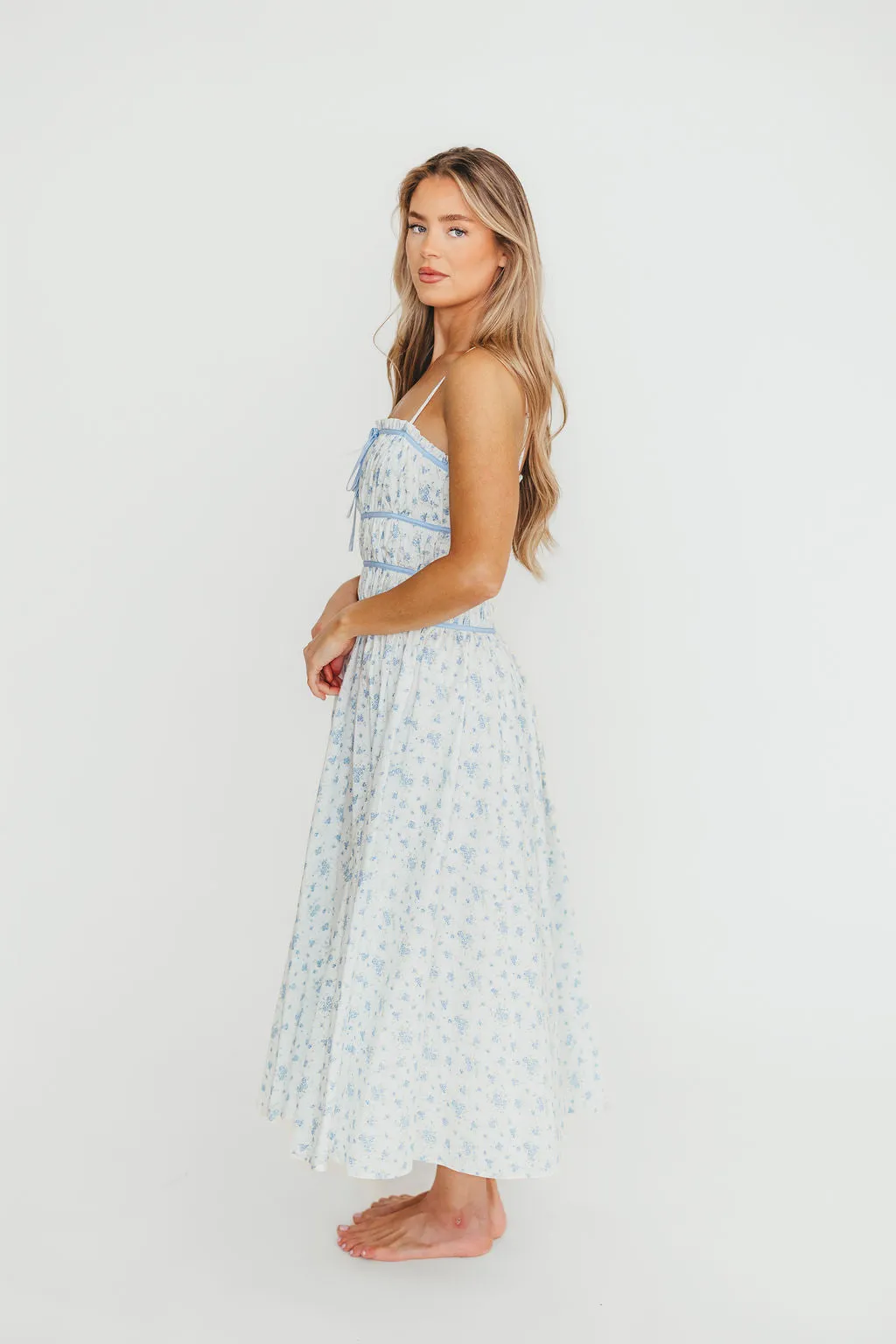 Vanessa Midi Dress in Blue