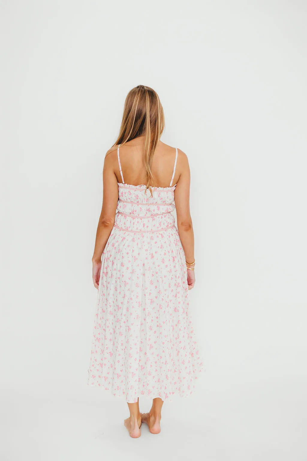 Vanessa Midi Dress in Pink