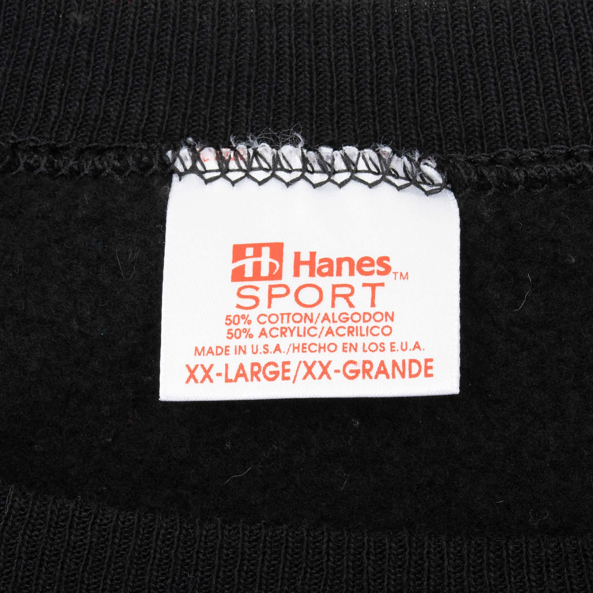 VINTAGE HANES BLANK BLACK SWEATSHIRT 1990S 2XL MADE IN USA