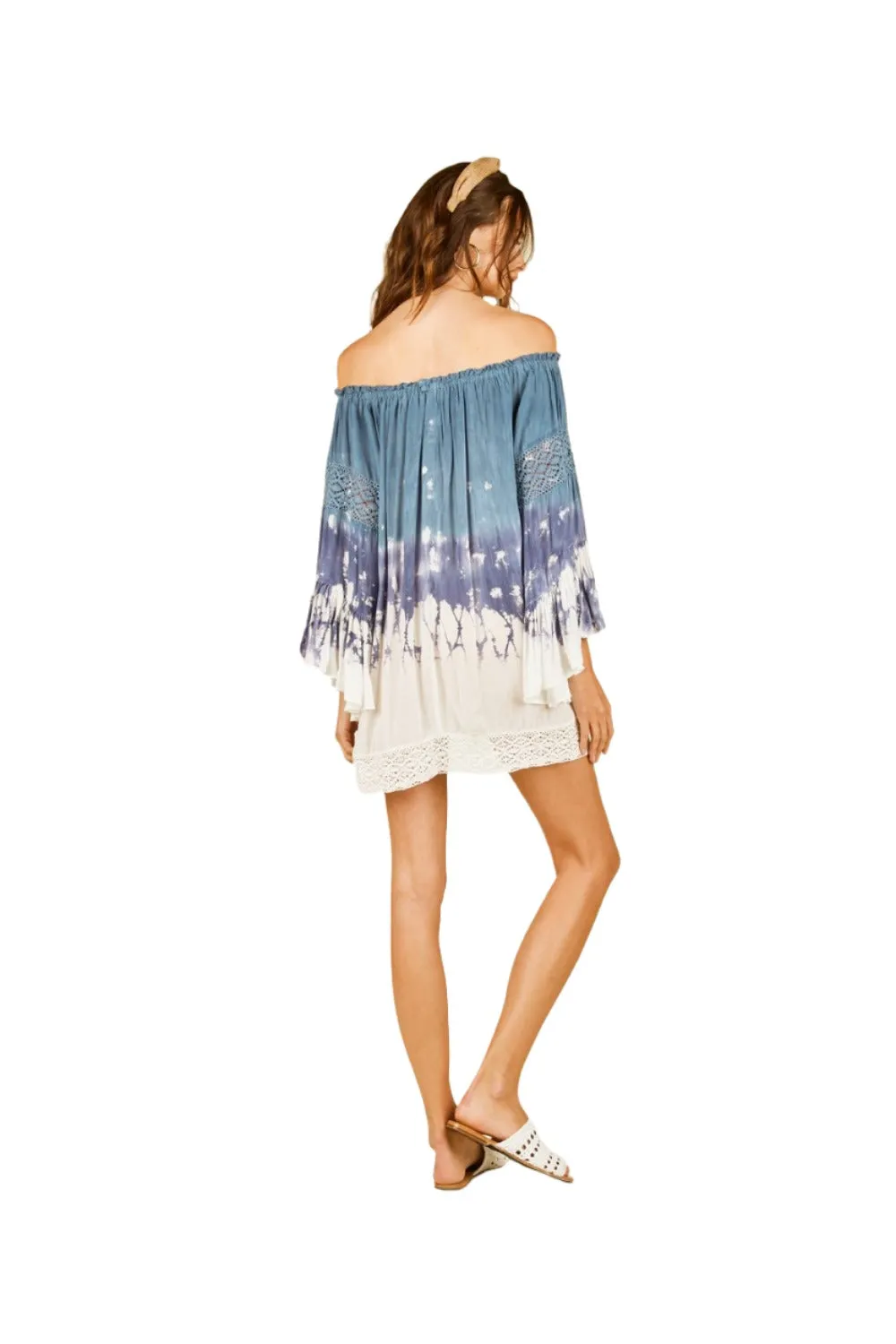 Vintage Havana Tie Dye Crochet Sleeve Cover Up A7011