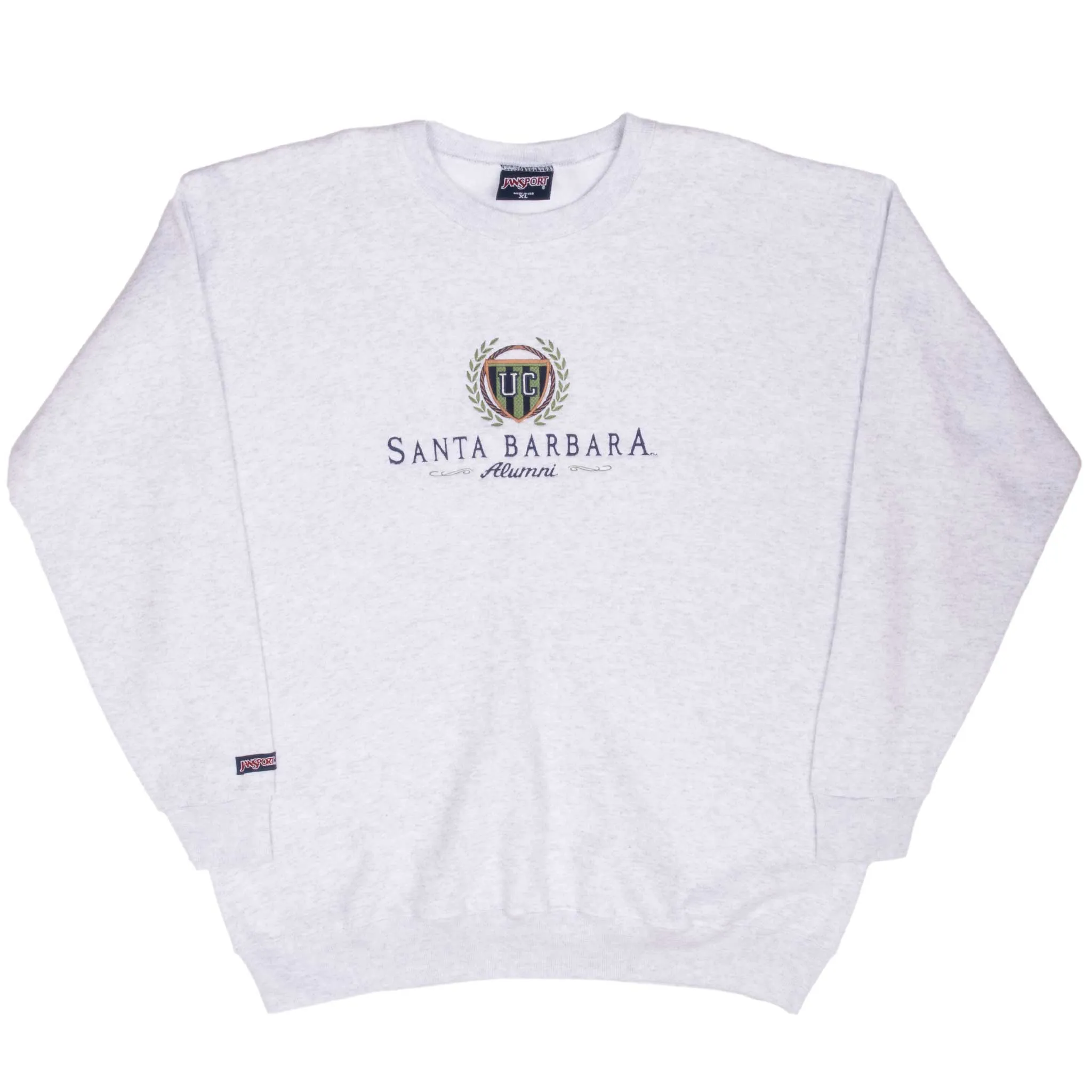 VINTAGE JANSPORT UCSB SANTA BARBARA GREY SWEATSHIRT 1990S XL MADE IN USA