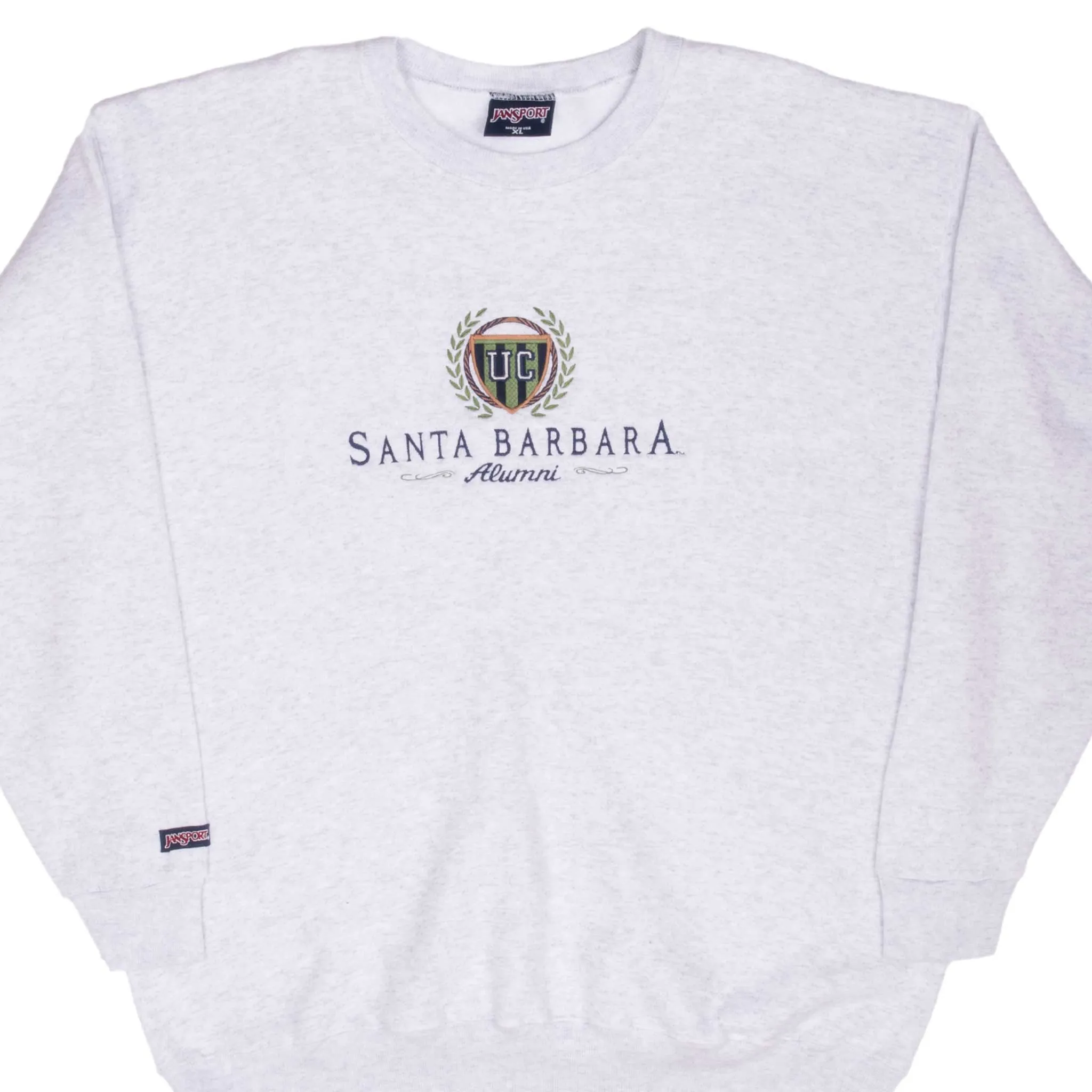 VINTAGE JANSPORT UCSB SANTA BARBARA GREY SWEATSHIRT 1990S XL MADE IN USA