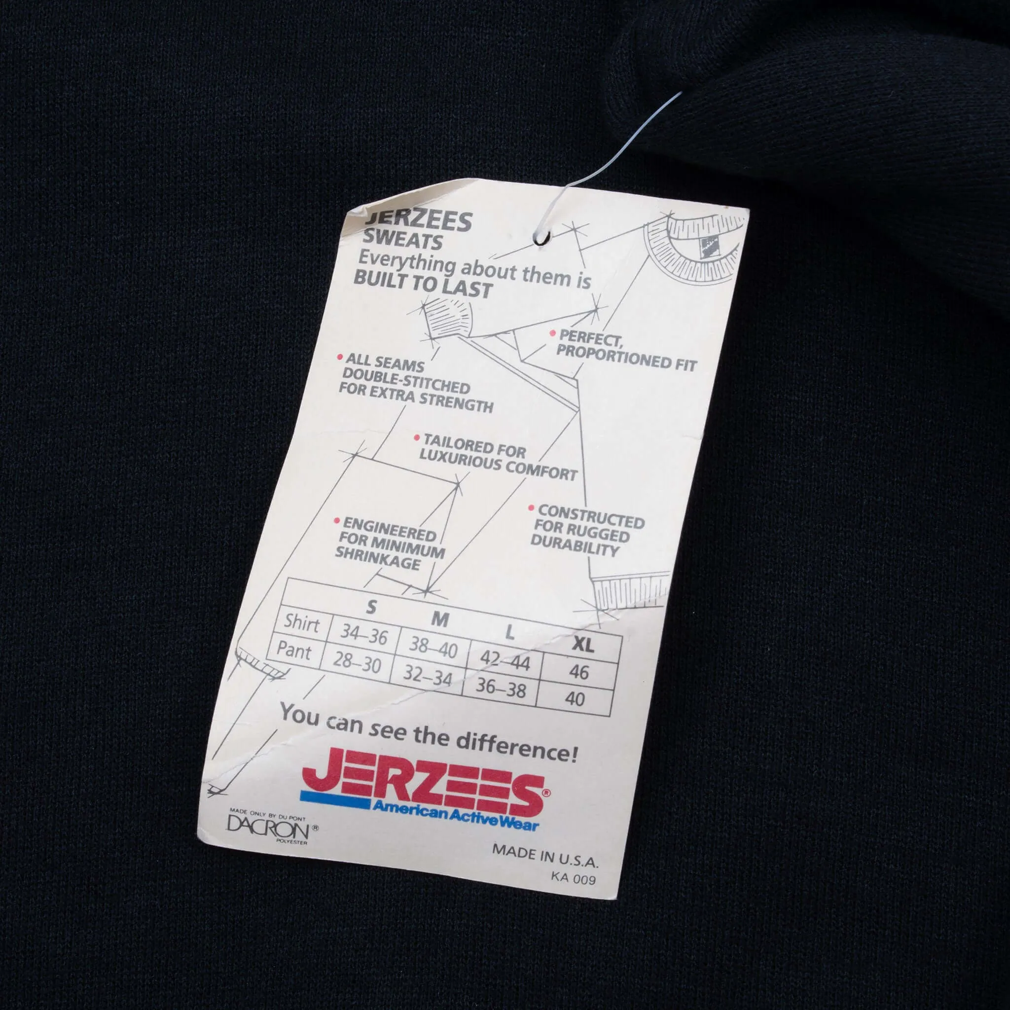 VINTAGE JERZEES BLACK BLANK CREWNECK SWEATSHIRT 1990S LARGE MADE IN USA DEADSTOCK