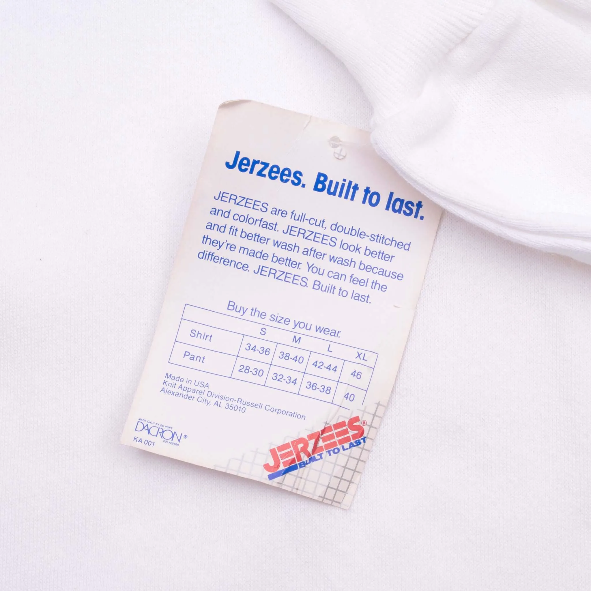 VINTAGE JERZEES WHITE BLANK CREWNECK SWEATSHIRT 1990S SMALL MADE IN USA DEADSTOCK