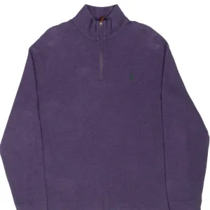 VINTAGE RALPH LAUREN PURPLE QUARTER ZIP SWEATER XL 1990S
