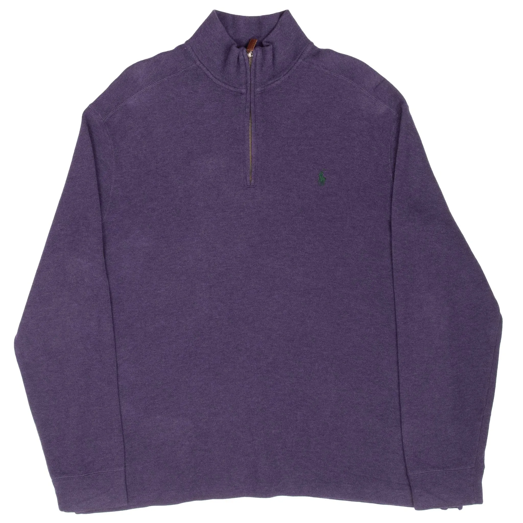 VINTAGE RALPH LAUREN PURPLE QUARTER ZIP SWEATER XL 1990S