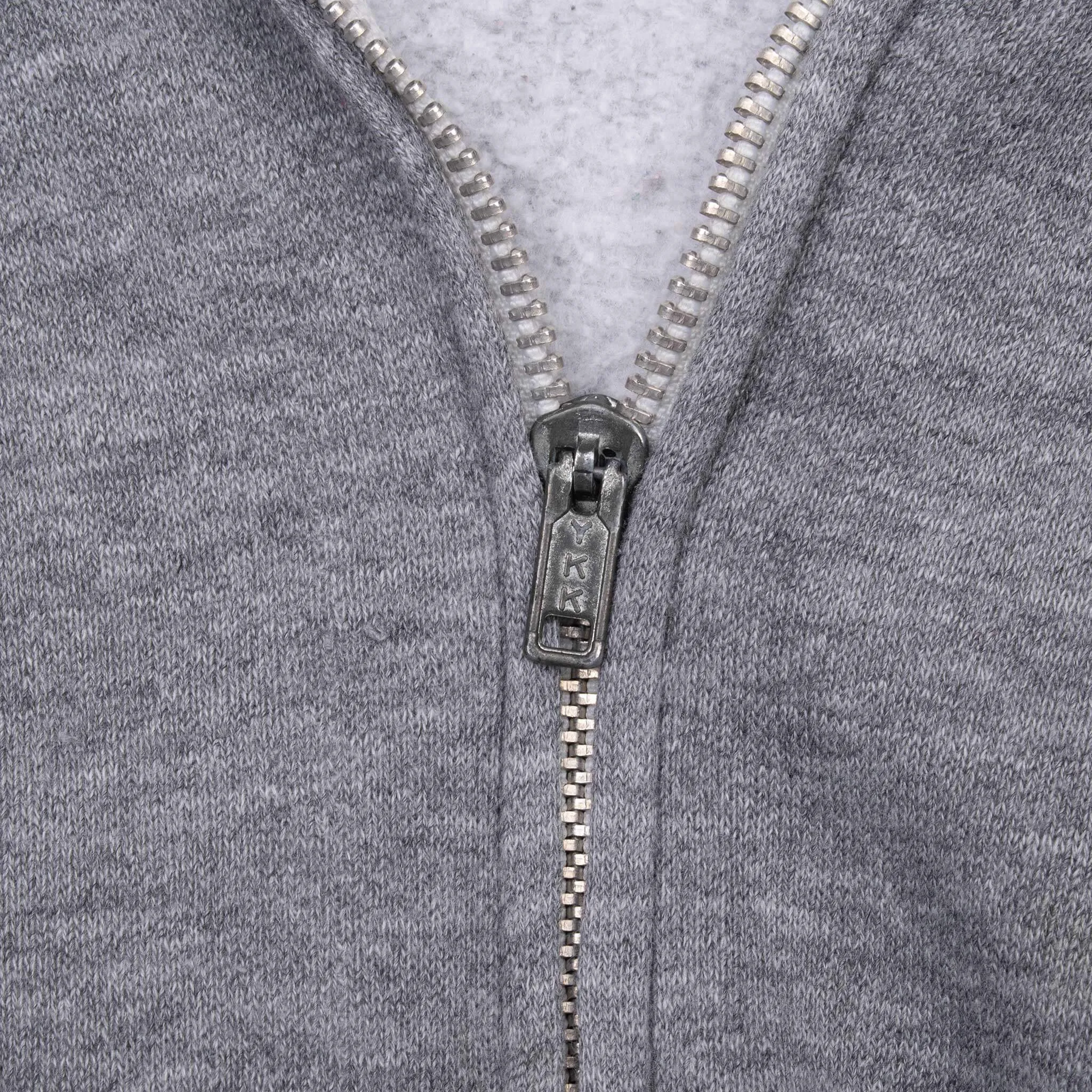 VINTAGE RUSSELL ATHLETIC BLANK GREY ZIP UP HOODIE SWEATSHIRT 1970S XL MADE USA