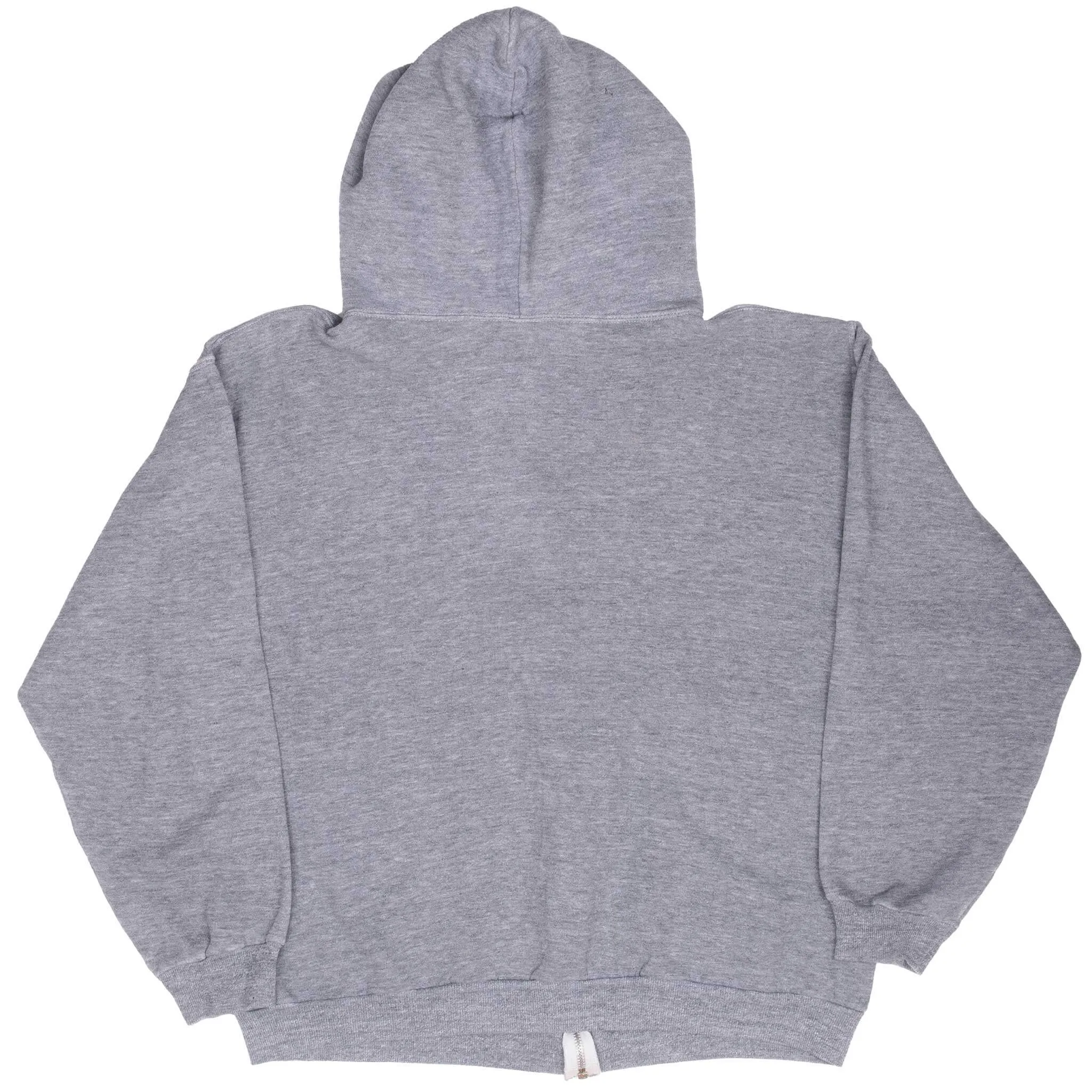 VINTAGE RUSSELL ATHLETIC BLANK GREY ZIP UP HOODIE SWEATSHIRT 1970S XL MADE USA