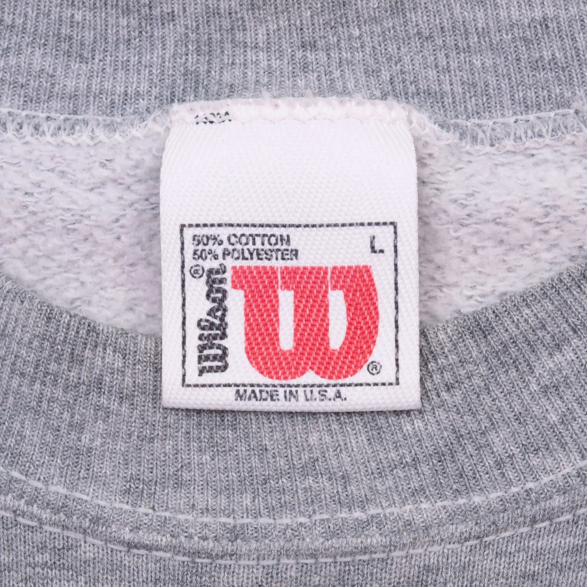 VINTAGE WILSON BLUE SWEATSHIRT 1990S LARGE MADE IN USA