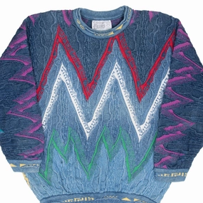 VINTAGE COOGI BLUES KNIT SWEATSHIRT XL 1990S MADE IN AUSTRALIA