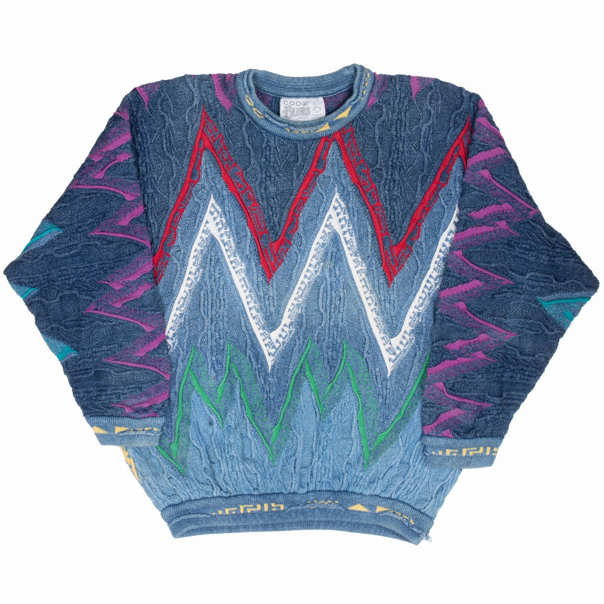 VINTAGE COOGI BLUES KNIT SWEATSHIRT XL 1990S MADE IN AUSTRALIA