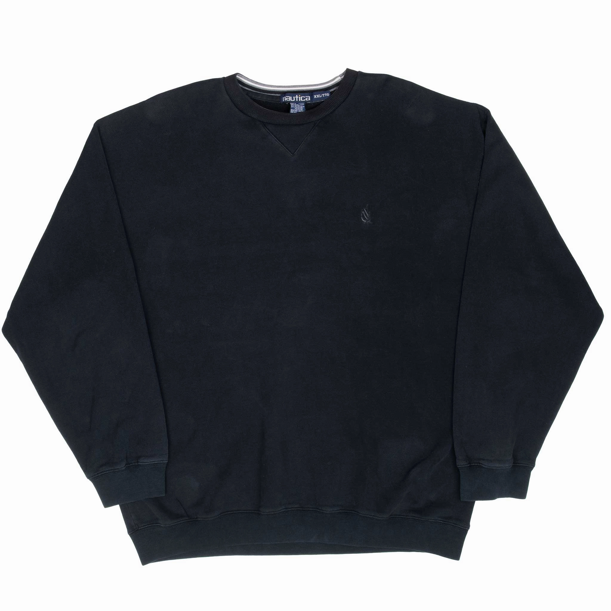 VINTAGE NAUTICA BLACK SWEATSHIRT 1990S 2XL