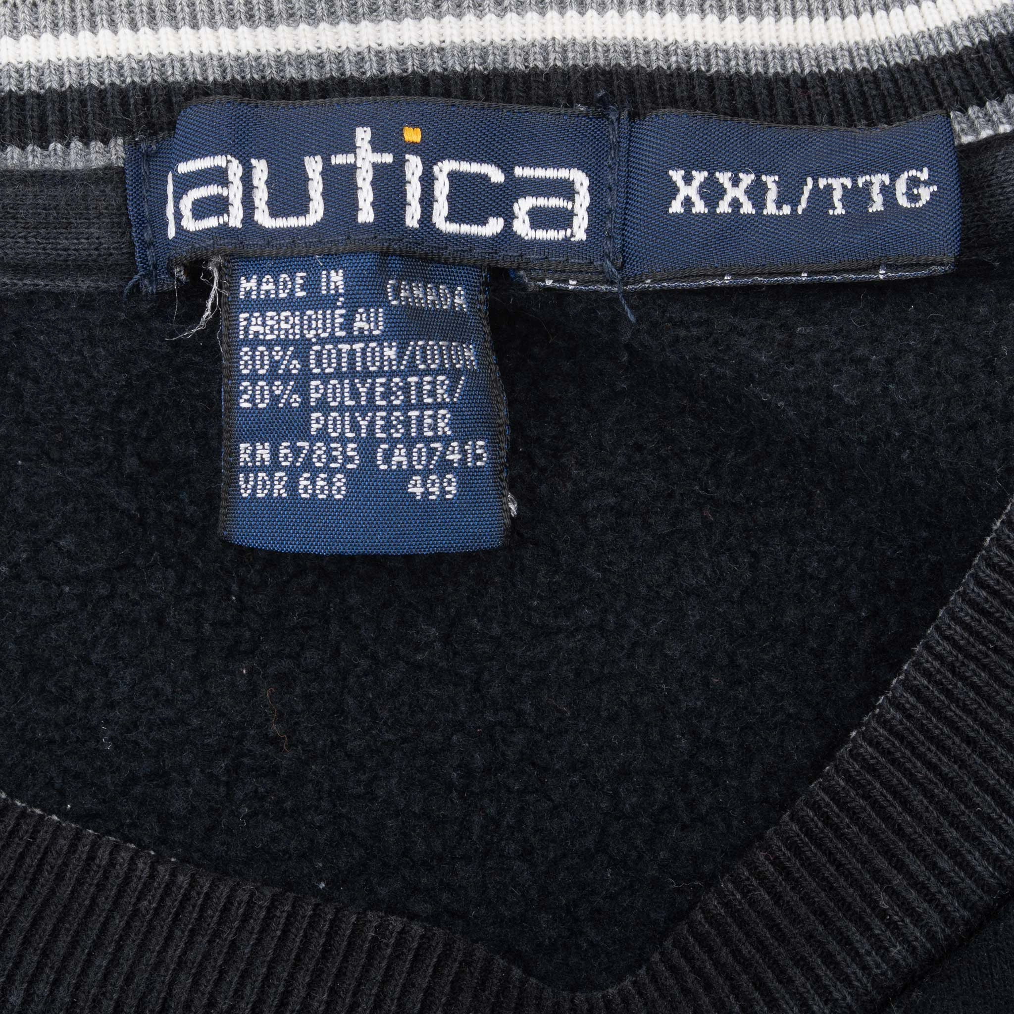 VINTAGE NAUTICA BLACK SWEATSHIRT 1990S 2XL