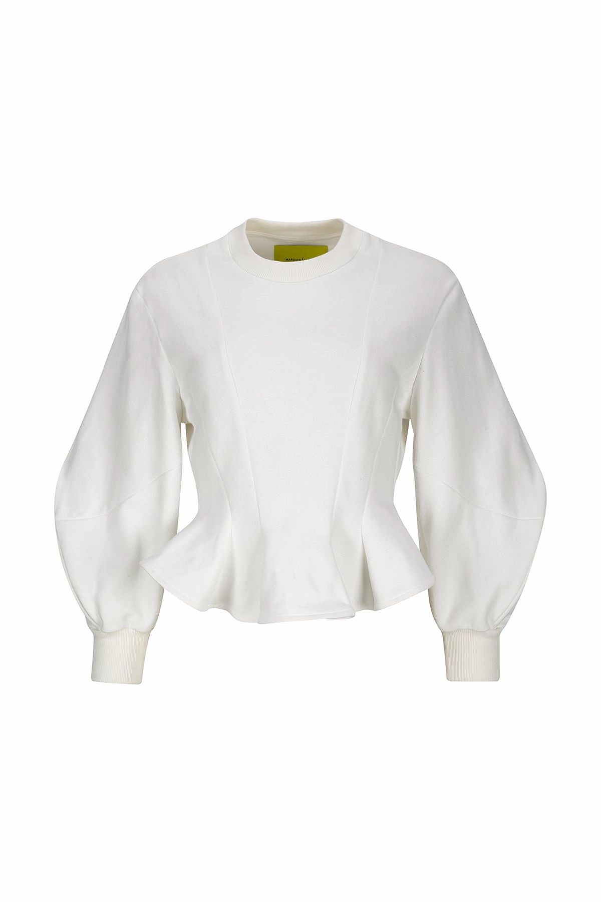 WHITE FRILL HEM SWEATSHIRT