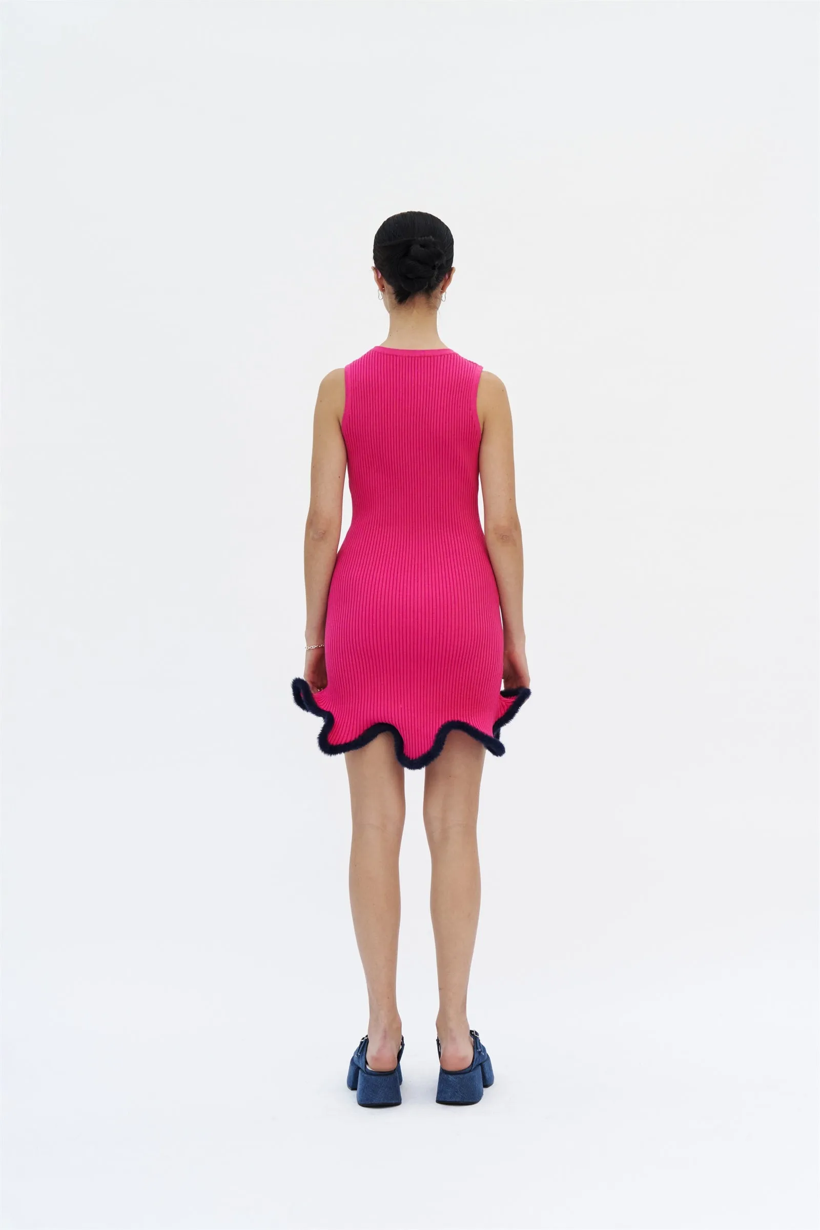 XENA 3D WAVY MINI TANK DRESS