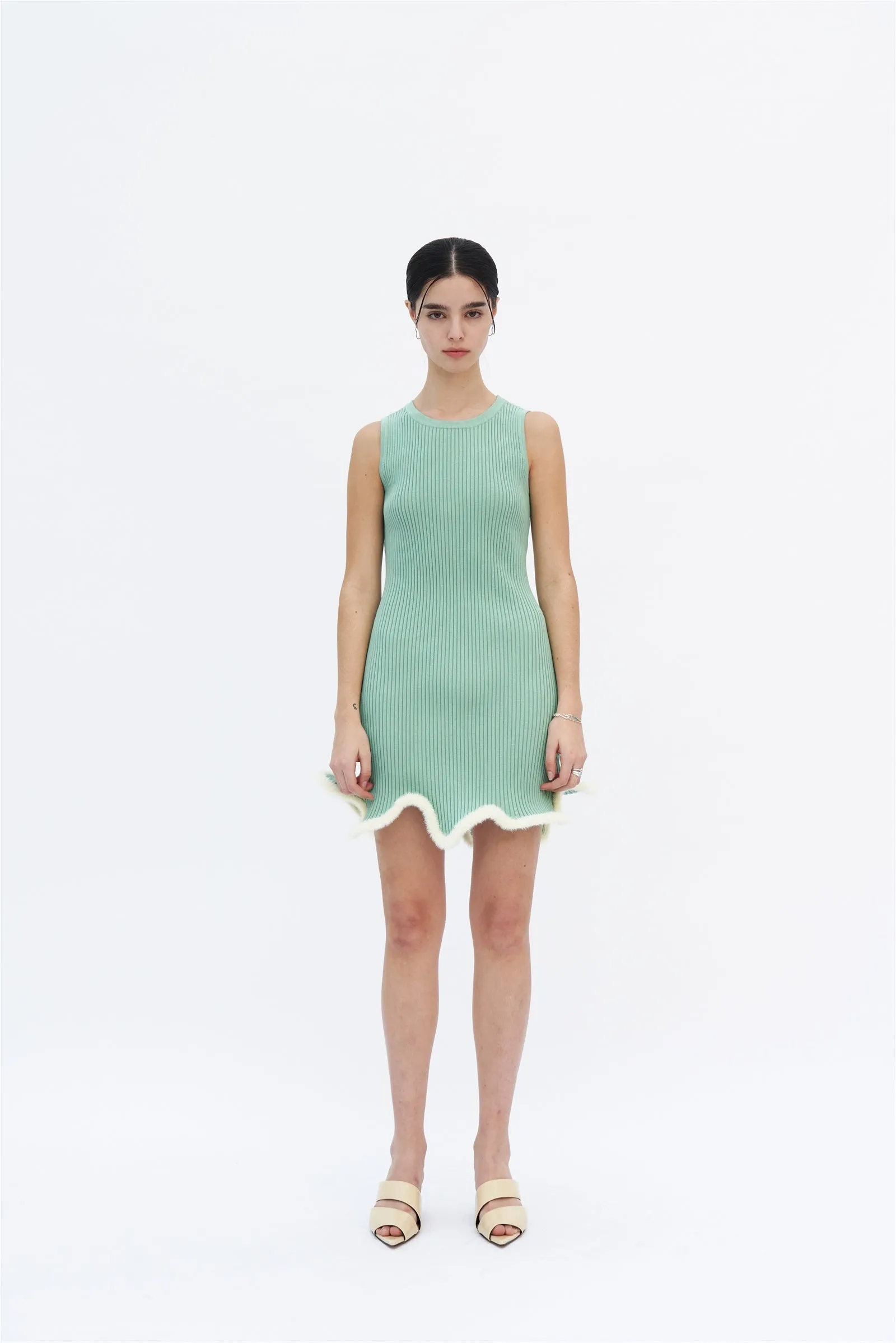 XENA 3D WAVY MINI TANK DRESS